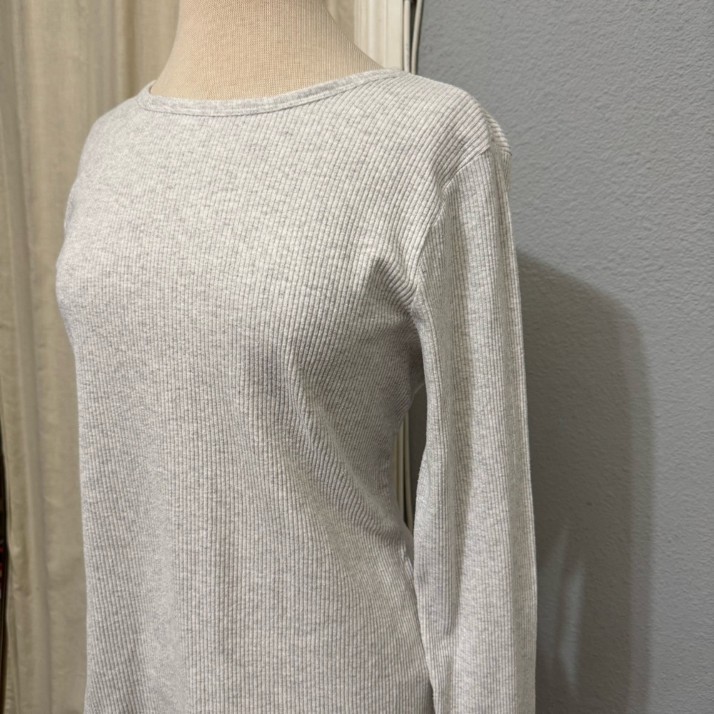Old Navy Women Gray Long Sleeve Round Neck Cozy Top Size XL Cotton Blend‎ - Picture 4 of 13